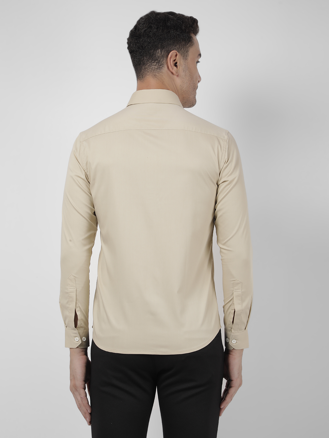 Numero Uno Men SOLID Beige Shirt